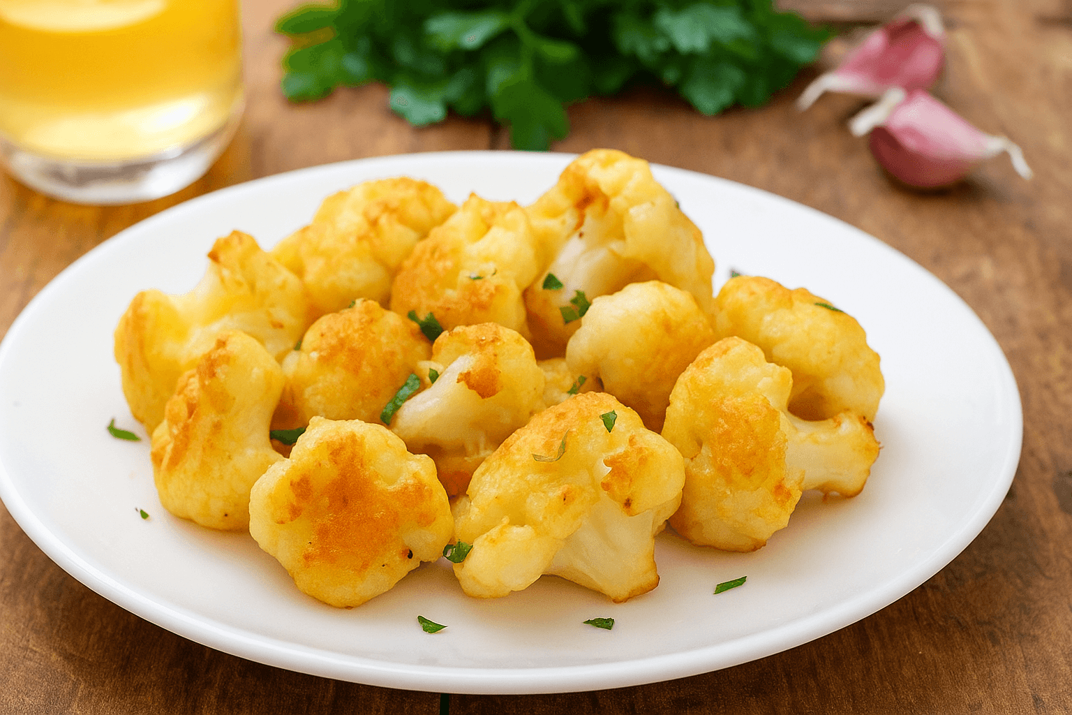 Auksiniai kalafiorų žiedai sviesto ir svogūnų aromate