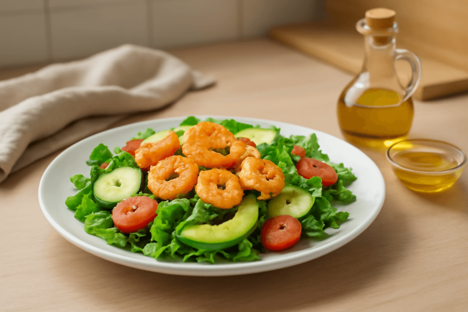 Salotos su krevetėmis – skanu, elegantiška ir greita