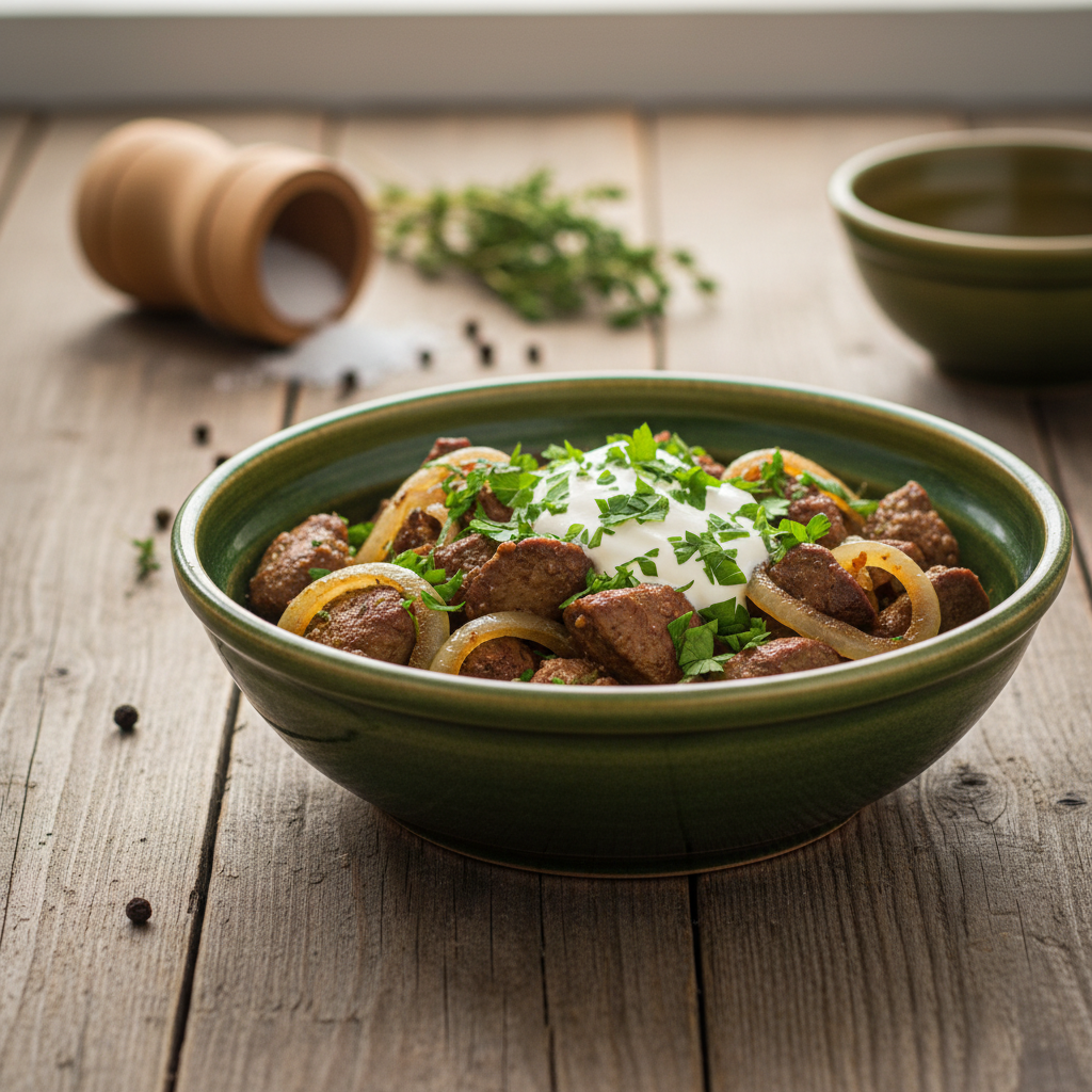 Lengvas ir skanus kepenėlių su svogūnais receptas kasdieniams pietums