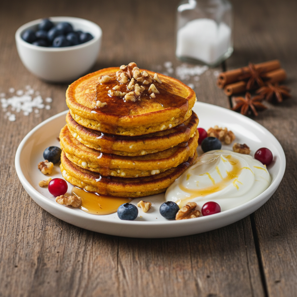 Purūs moliūgų blynai su varške: receptas pusryčiams