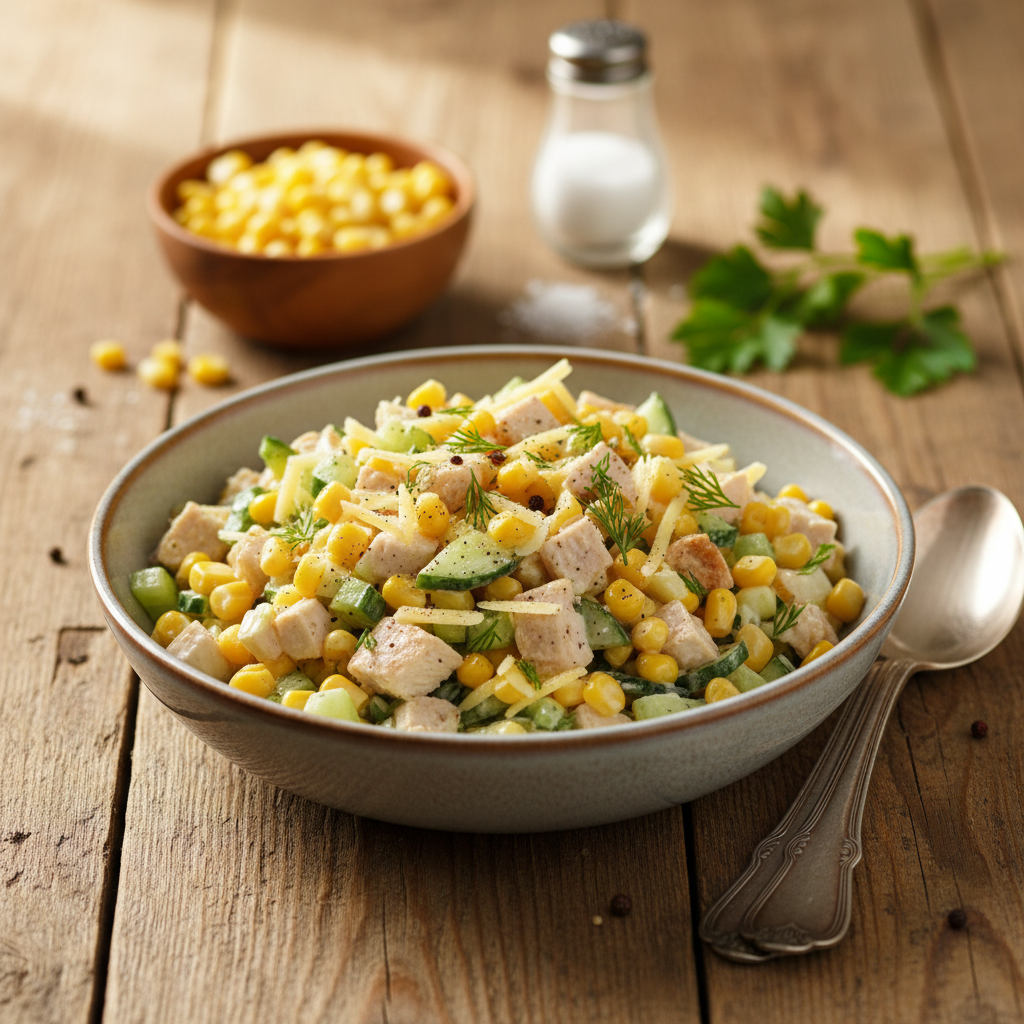 Greitos salotos su rūkyta vištiena: receptas skubantiems