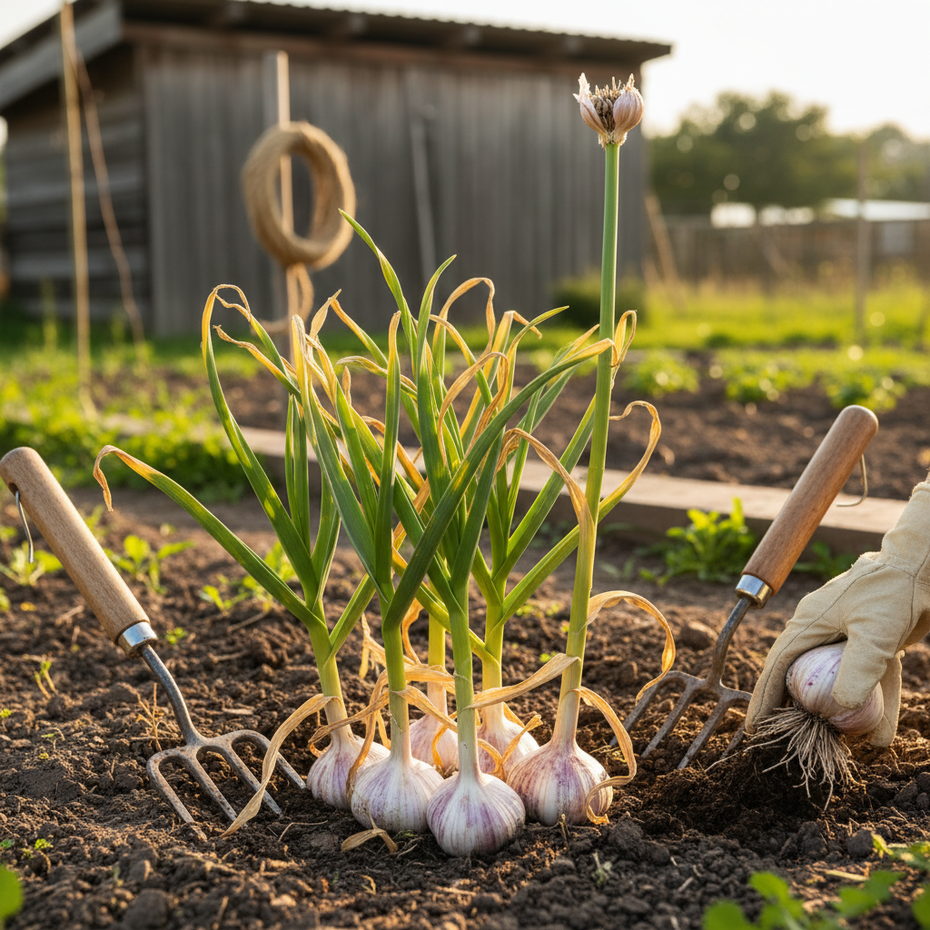 Kada kasti žieminius česnakus: pagrindiniai ženklai