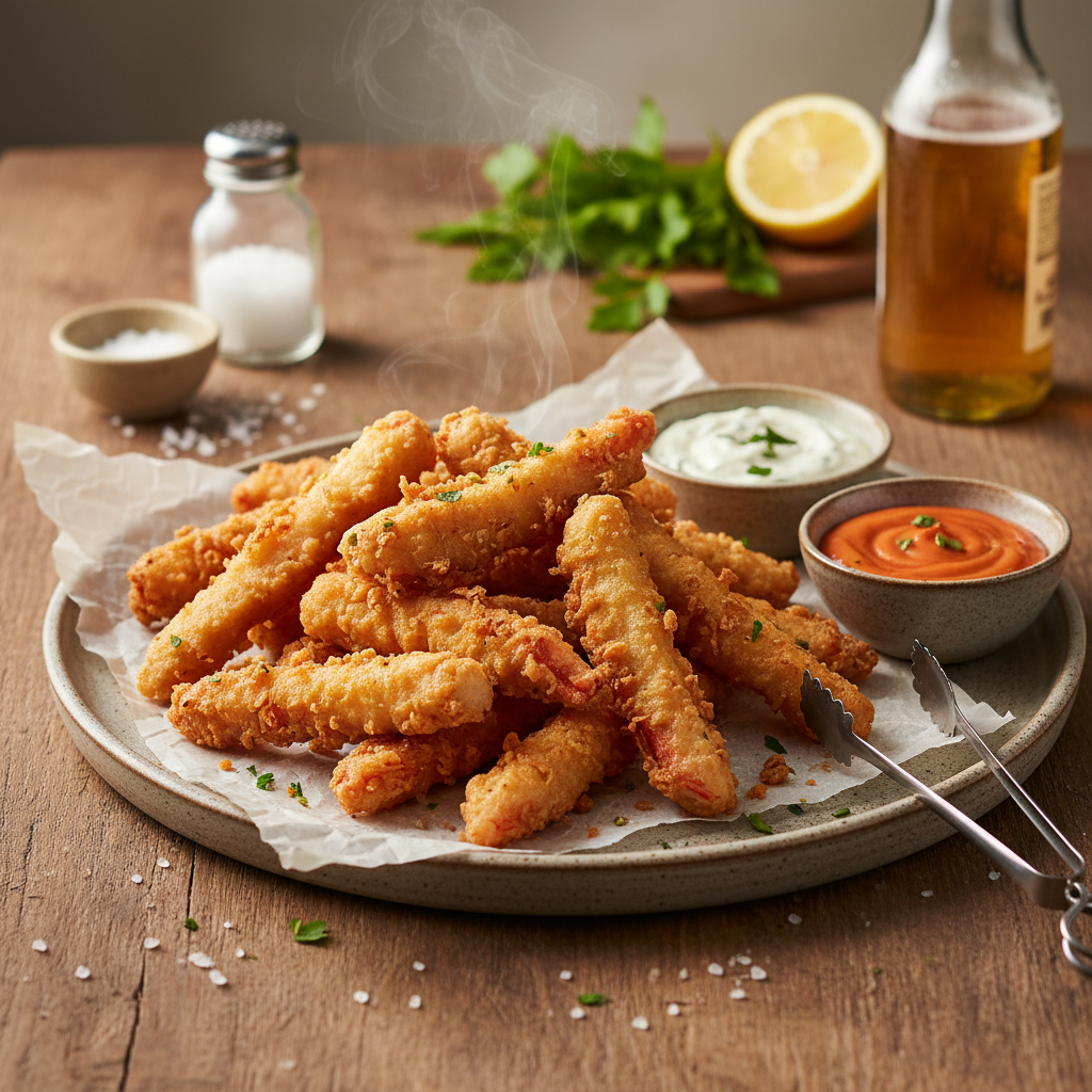 Krabų lazdelės alaus tešloje: traškus ir greitas receptas