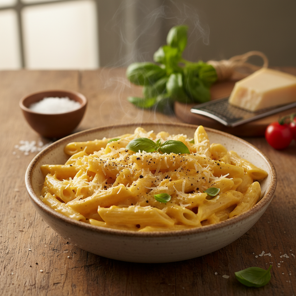 Makaronai su grietinėle ir sūriu: greita vakarienė šeimai