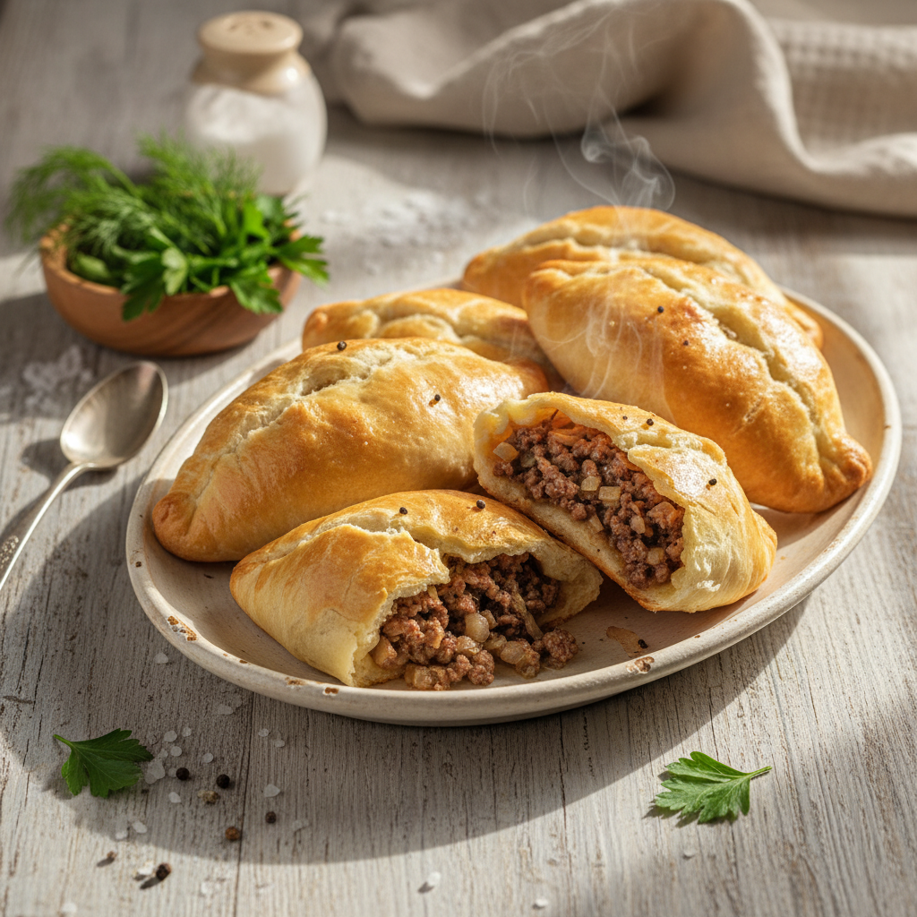 Minkšti pyragėliai su mėsa: paprastas ir patikrintas receptas