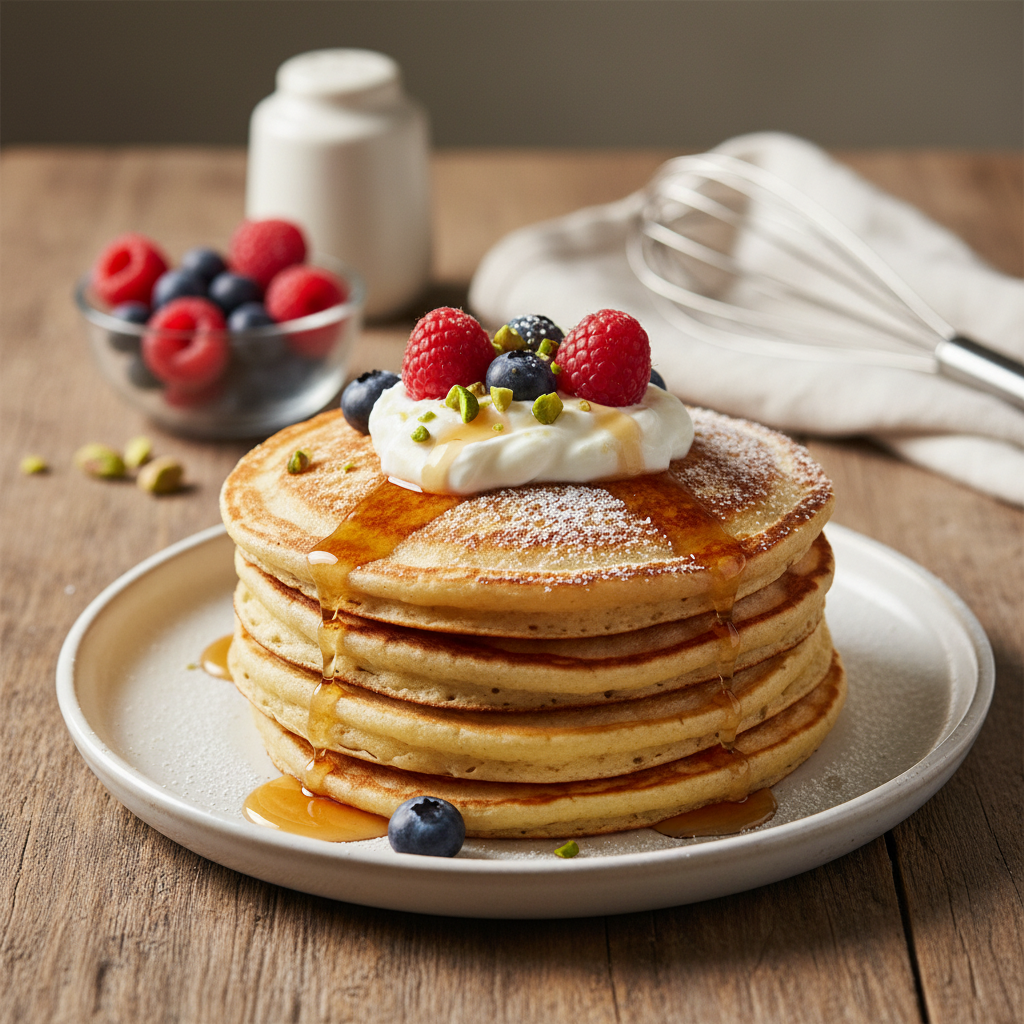 Purūs blynai su graikišku jogurtu: receptas pusryčiams