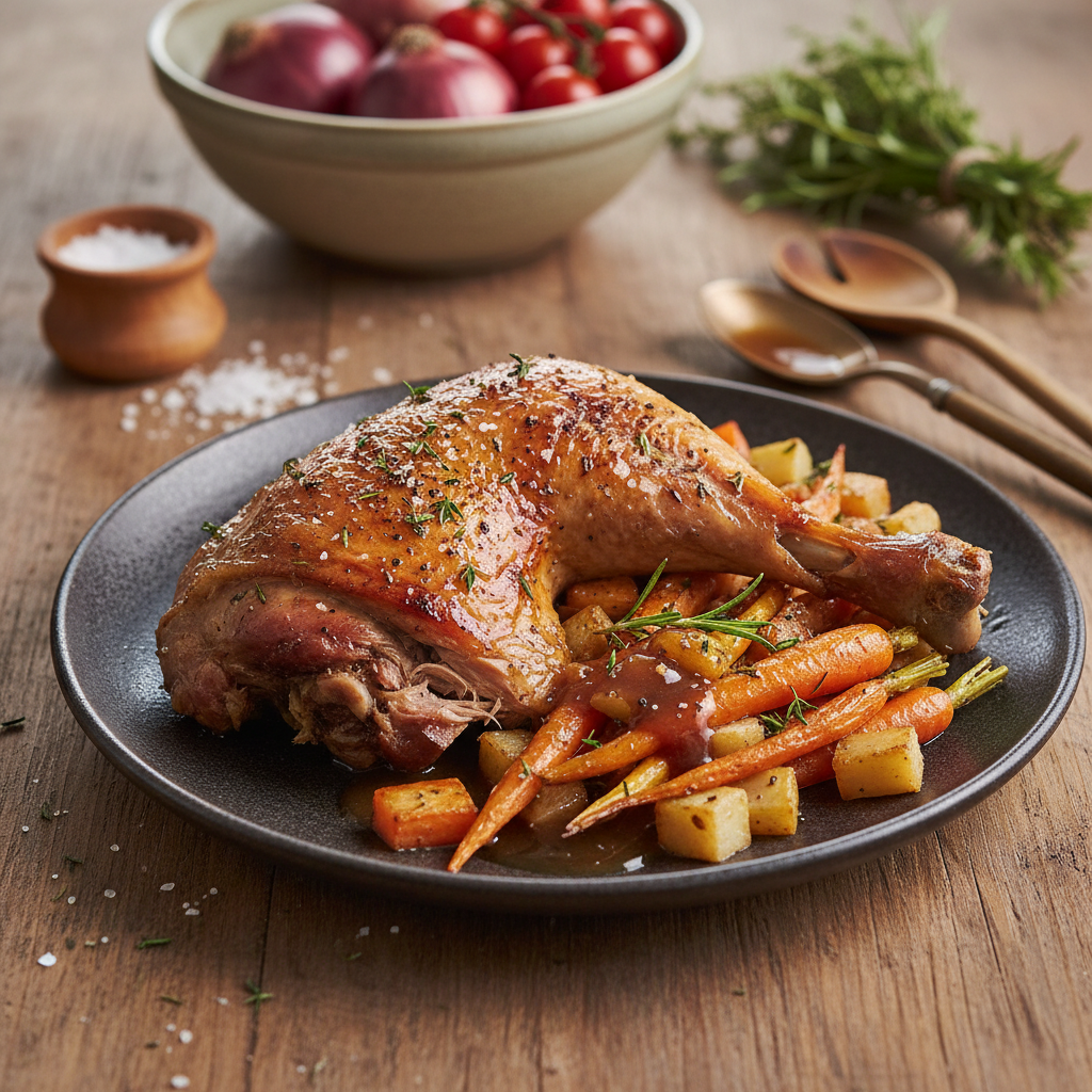 Sultingos kalakuto šlaunelės orkaitėje: paprastas receptas