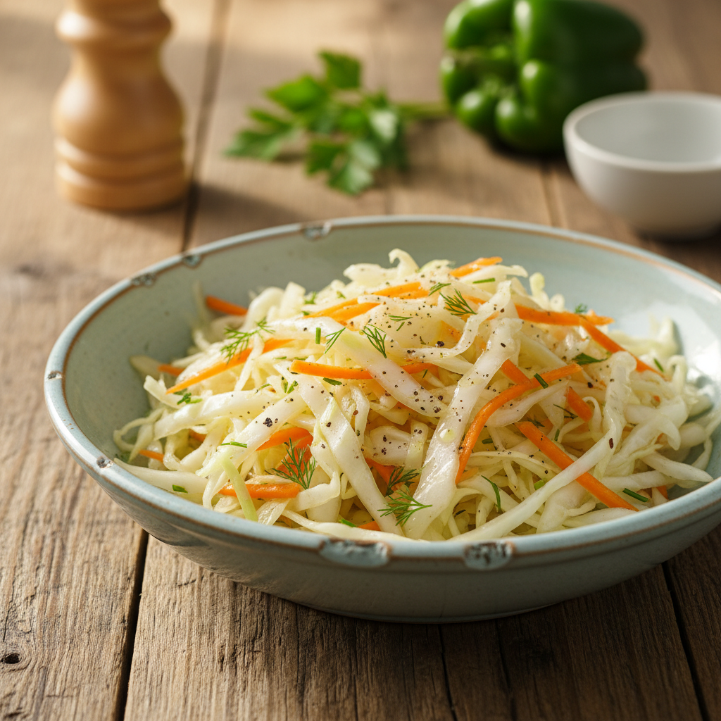 Tobulos kopūstų salotos su morkomis: receptas per minutes