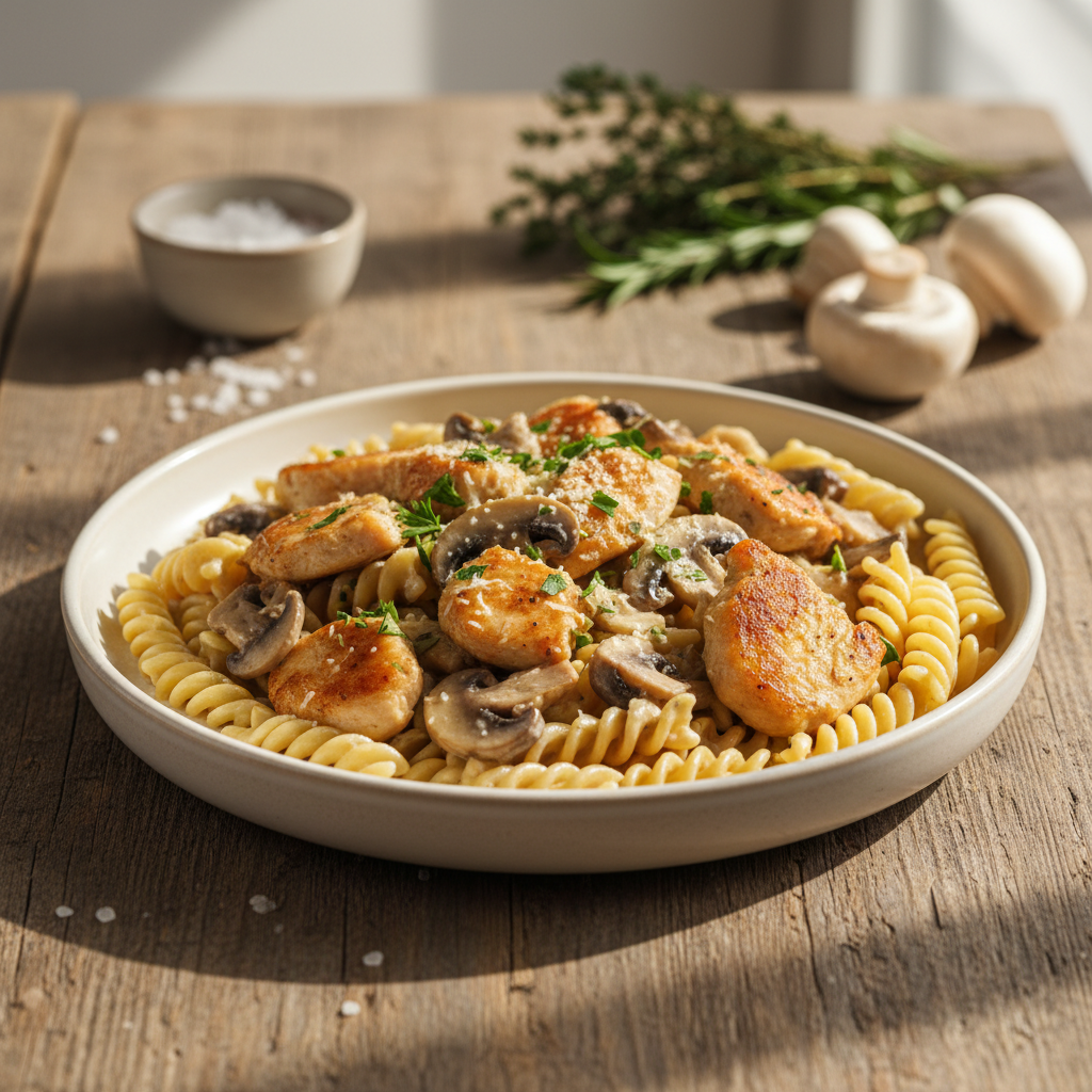 Vakarienės hitas: makaronai su vištiena ir pievagrybiais